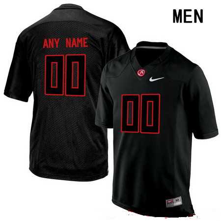 Mens Alabama Crimson Tide Customized College Football Nike Limited Jersey - Lights Black Out